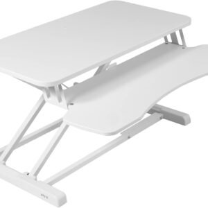 VIVO Standing 32 in Desk Converter, Height Adjustable Riser, Sit to Stand Dual Monitor and Laptop Workstation with Keyboard Tray, White, DESK-V000KW