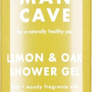 ManCave Lemon and Oak Shower Gel for Men, Refreshing Aroma with Lemon Oil, Bergamot and Rosemary, Sulphate and Paraben Free, Natural, Vegan, Cruelty Free, 500 ml