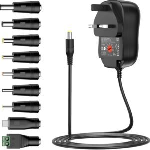 Zolt 34W Universal Multi Voltage Power Adapter 3V 4.5V 5V 6V 7.5V 9V 12V 1A 2A Power Supply AC to DC Universal Adaptor for Household Electronics with 5V 2A USB Port, 2000mA Max