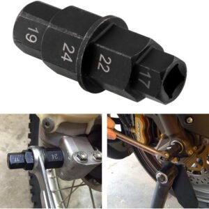 CYSKY Motorcycles Hex Axle Tool Hex Front Wheel Hub Axle Spindle Socket Adapter Tool 17mm, 19mm, 22mm, 24mm for Motorcycle Front Rear Wheel