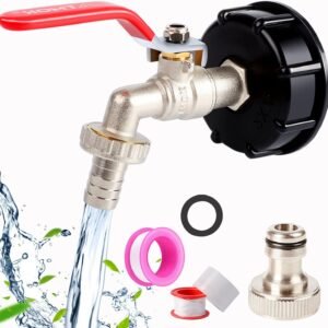 LAFERKA 1/2" Leakproof Brass IBC Tank Fittings - IBC Tank Adapter IBC Tank Valve for S60X6 Water Storage Tank Tap Tank Garden Hose Connector Replace Valve Fitting Parts