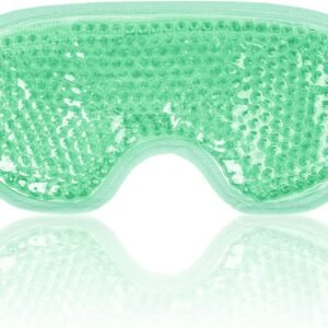 Cooling Eye Mask for Puffy Eyes, Reusable Hot Cold Therapy Gel Cold Eye Mask for Migraine, Headache, Dark Circles, Dry Eyes, Swollen Eyes, Sinus Pain-Green