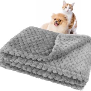 Medo Small Blanket Fuzzy Flannel Washable Soft Warm Pet Bed Cover Blanket for Small Dog Cats Puppy(45x65cm,Gray)